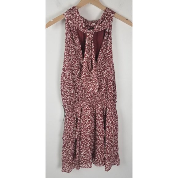 Willow Women's Sz. M Kathleen Floral Halter Built In Shorts Dress In Berry NWT - Picture 7 of 10